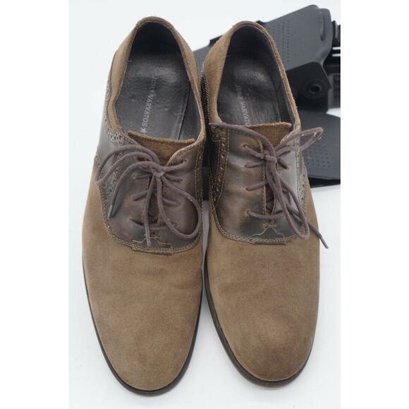 JOHN VARVATOS Men\'s Buck Saddle Oxford Shoes Size 10.5M Suede Leather Tan Brown main image 4